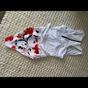 floral one piece swim suit